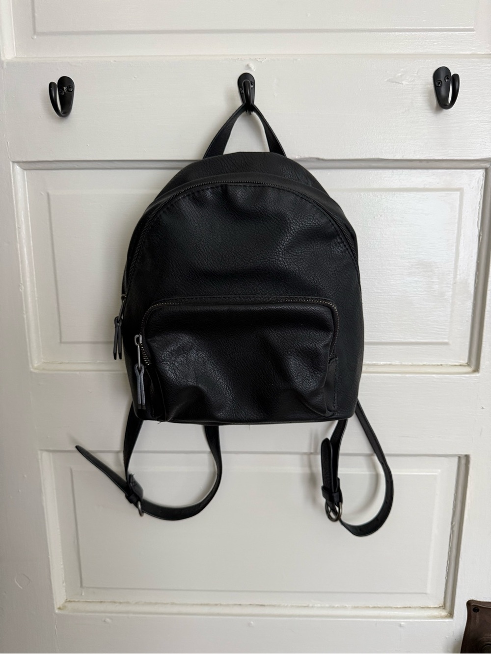Universal Thread Black Faux Leather Mini Backpack